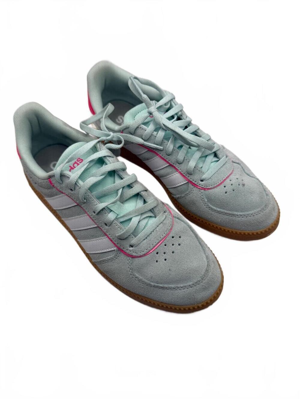 Adidas VL Court 3.0 Womens Size 7 Light Blue Suede Pink Gum Sneakers Shoes